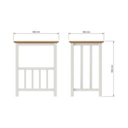 FWSTYLE Oak Magazine Rack Table Cream Linen Ready Assembled - thumbnail 8