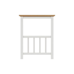 FWSTYLE Oak Magazine Rack Table Cream Linen Ready Assembled - thumbnail 5