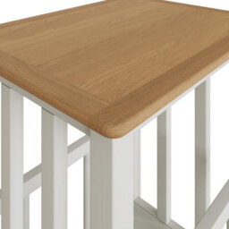 FWSTYLE Oak Magazine Rack Table Cream Linen Ready Assembled - thumbnail 6