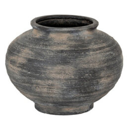 Hill Interiors Marra Squat Vase - Ceramic - L36 X W36 X H27 Cm - Black