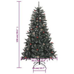 Berkfield Artificial Christmas Tree With Stand Green 150 Cm Pvc - thumbnail 8