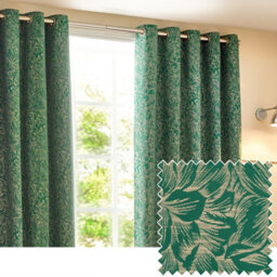 Wylder Grantley Jacquard Room Darkening Eyelet Curtain Pair Emerald (W)117Cm X (D)183Cm - thumbnail 6