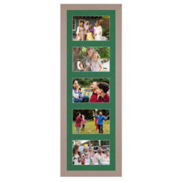 AK Frames 26X8 Rose Gold Modern Multi Photo Frame With Emerald Mount - Holds 5 Apertures (5X) 6X4 Photos