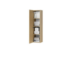 Arte Compact Oak Gaya Floating Cabinets H1380mm W340mm D300mm - Modern Set Of Two With Shelves - thumbnail 3