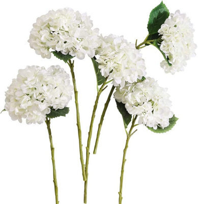 White Artificial Flowers, 5 Pieces Of Artificial Hydrangea, Artificial Flower Decoration, Wedding Decoration - image 1