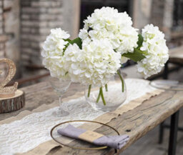 White Artificial Flowers, 5 Pieces Of Artificial Hydrangea, Artificial Flower Decoration, Wedding Decoration - thumbnail 2