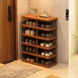 6 Tier Vertical Shoe Rack Tall Shoe Tower Storage Shelf Organizer Shoe Tower - thumbnail 1