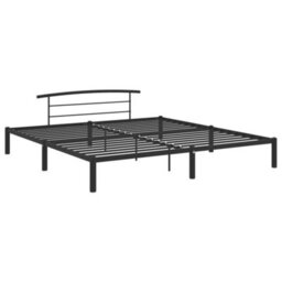 284661 Vidaxl Bed Frame Without Mattress Black Metal 180X200 Cm Super King - thumbnail 2