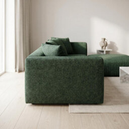 Abakus Direct Tokyo Corner Sofa In Olive Green Brushed Tweed Fabric With Deep Seat And Plush Cushioning - thumbnail 5