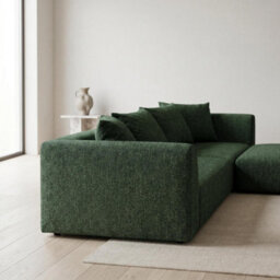 Abakus Direct Tokyo Corner Sofa In Olive Green Brushed Tweed Fabric With Deep Seat And Plush Cushioning - thumbnail 6