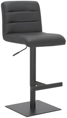 Lamboro Luscious Deluxe Kitchen Bar Stool, Matt Black Footrest & Base, Adjustable Swivel Gas Lift, Breakfast Bar & Home Barstool, Black - image 1