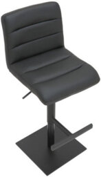 Lamboro Luscious Deluxe Kitchen Bar Stool, Matt Black Footrest & Base, Adjustable Swivel Gas Lift, Breakfast Bar & Home Barstool, Black - thumbnail 6