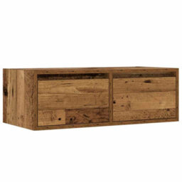 Berkfield Tv Cabinet With Led Lights Old Wood 75X35.5X25 Cm - thumbnail 6
