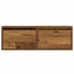 Berkfield Tv Cabinet With Led Lights Old Wood 75X35.5X25 Cm - thumbnail 7