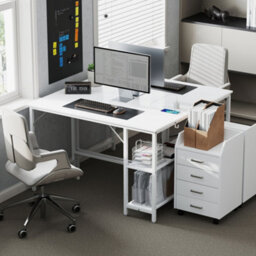Wyld Haus Vima 120Cm White Home Office Desk With Integrated Power Sockets And Usb Ports - thumbnail 9