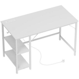 Wyld Haus Vima 120Cm White Home Office Desk With Integrated Power Sockets And Usb Ports - thumbnail 2