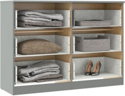 Denver Grey Gloss 6 Drawer Chest Of Drawers Modern Bedroom Furniture Storage - thumbnail 2