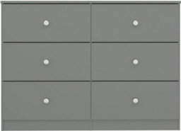Denver Grey Gloss 6 Drawer Chest Of Drawers Modern Bedroom Furniture Storage - thumbnail 7