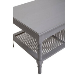 Orsina Traditional Grey Coffee Table, Wood Table For Coffee And Outdoor With Bottom Shelf, Pine Wood Tea Table - thumbnail 5