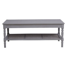 Orsina Traditional Grey Coffee Table, Wood Table For Coffee And Outdoor With Bottom Shelf, Pine Wood Tea Table - thumbnail 1