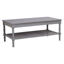 Orsina Traditional Grey Coffee Table, Wood Table For Coffee And Outdoor With Bottom Shelf, Pine Wood Tea Table - thumbnail 2