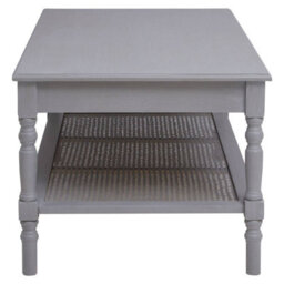 Orsina Traditional Grey Coffee Table, Wood Table For Coffee And Outdoor With Bottom Shelf, Pine Wood Tea Table - thumbnail 3