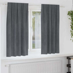 Berkfield Blackout Curtains With Top Tape 2 Pcs Super Light Grey Velvet