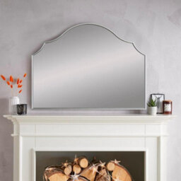 The Online Mirror Shop Overmantel Mirror Arcus Arched Shaped With Silver Metal Frame - H 71Cm X W 94Cm X D 1.5Cm For Living Room, Dining Room - thumbnail 2