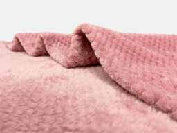 Waffle Flannel Fleece Throw Blanket Soft Warm Sofa Bed Travel (Blush Pink, Single) - Pack Of 2 - thumbnail 2