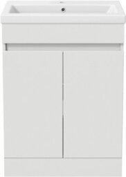 Affine 600mm Freestanding Vanity Unit Basin Sink Bathroom Storage Cabinet Gloss White - thumbnail 7