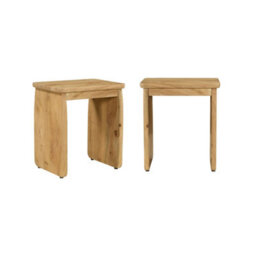 Sweeek - Set Of 2 Exotic Bedside Tables, Side Tables Acacia Wood Natural 40X30X45 Cm - Asha - thumbnail 2