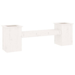 Berkfield Planter Bench White 184.5X39.5X56.5 Cm Solid Wood Pine - thumbnail 6