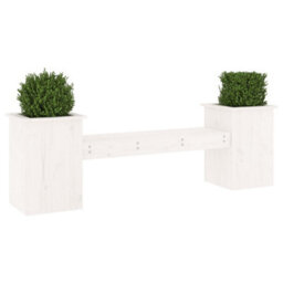 Berkfield Planter Bench White 184.5X39.5X56.5 Cm Solid Wood Pine - thumbnail 3