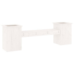 Berkfield Planter Bench White 184.5X39.5X56.5 Cm Solid Wood Pine - thumbnail 2