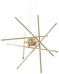 Wyld And Coco Aurora Gold Geometric Led Pendant With Remote Dimmer, W80 X D80 X H100Cm, Integrated Led - thumbnail 3