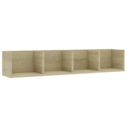 Berkfield Cd Wall Shelf Sonoma Oak 100X18X18 Cm Engineered Wood - thumbnail 2