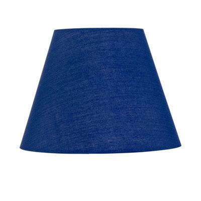 First Choice Lighting Navy Blue Cotton 20Cm Diameter Tapered Fabric Lamp Shade - image 1