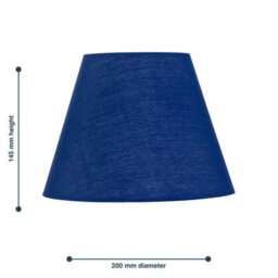 First Choice Lighting Navy Blue Cotton 20Cm Diameter Tapered Fabric Lamp Shade - thumbnail 4