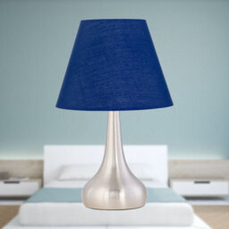 First Choice Lighting Navy Blue Cotton 20Cm Diameter Tapered Fabric Lamp Shade - thumbnail 6