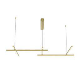 Luminosa Lighting Luminosa Radiance Modern 121Cm Bar Pendant Ceiling Light Gold 3000K 2150Lm White Shade - thumbnail 1