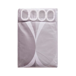 Neel Blue Lattice Grey Polyester Shower Curtain, Water-Resistant Bathroom Curtain With 12 Hooks - 180X180Cm - thumbnail 6