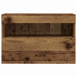 Berkfield Stylish Tv Wall Cabinet With Led Lights Old Wood 60X30X40 Cm - thumbnail 9