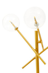 Orsina Luxe Brass Finish Table Lamp, Three Bulb Table Light With Glass Spherical Shades, Metal And Glass Table Lamp - thumbnail 4