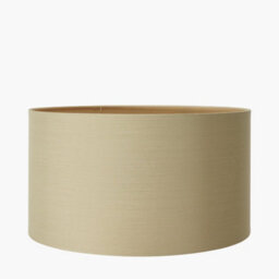 Pacific Lifestyle 45Cm Taupe Drum Table Lamp Shade Cream Poly Cotton Cylinder Floor Lampshade - thumbnail 2