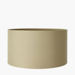 Pacific Lifestyle 45Cm Taupe Drum Table Lamp Shade Cream Poly Cotton Cylinder Floor Lampshade