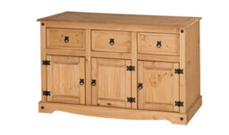 Mercers Furniture Corona 3 Door 3 Drawer Sideboard Solid Wood Pine With Mexican Styling Wooden - thumbnail 4