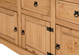 Mercers Furniture Corona 3 Door 3 Drawer Sideboard Solid Wood Pine With Mexican Styling Wooden - thumbnail 5