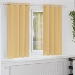 Berkfield Curtains With Curtains 2 Pcs Beige 175 X 140 Cm Polyester - thumbnail 1