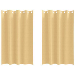 Berkfield Curtains With Curtains 2 Pcs Beige 175 X 140 Cm Polyester - thumbnail 2