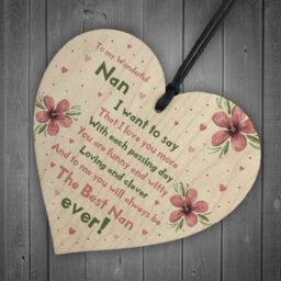 Red Ocean Special Gift For Nan Wooden Heart Nan Birthday Gift Grandparent Plaque Love Sign Keepsake - thumbnail 6